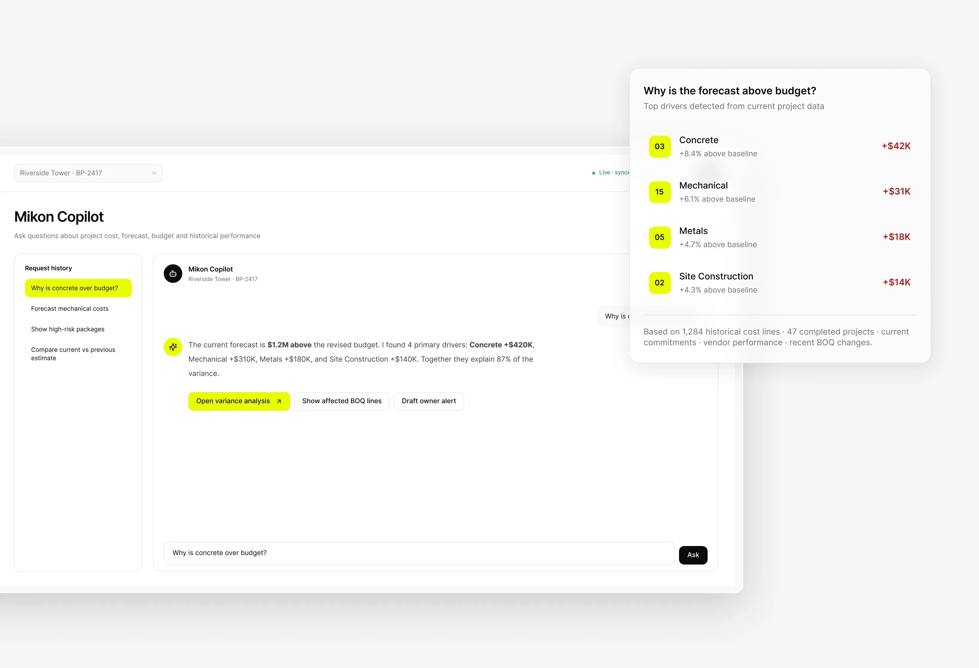 AI-Powered Cost Forecast Engine