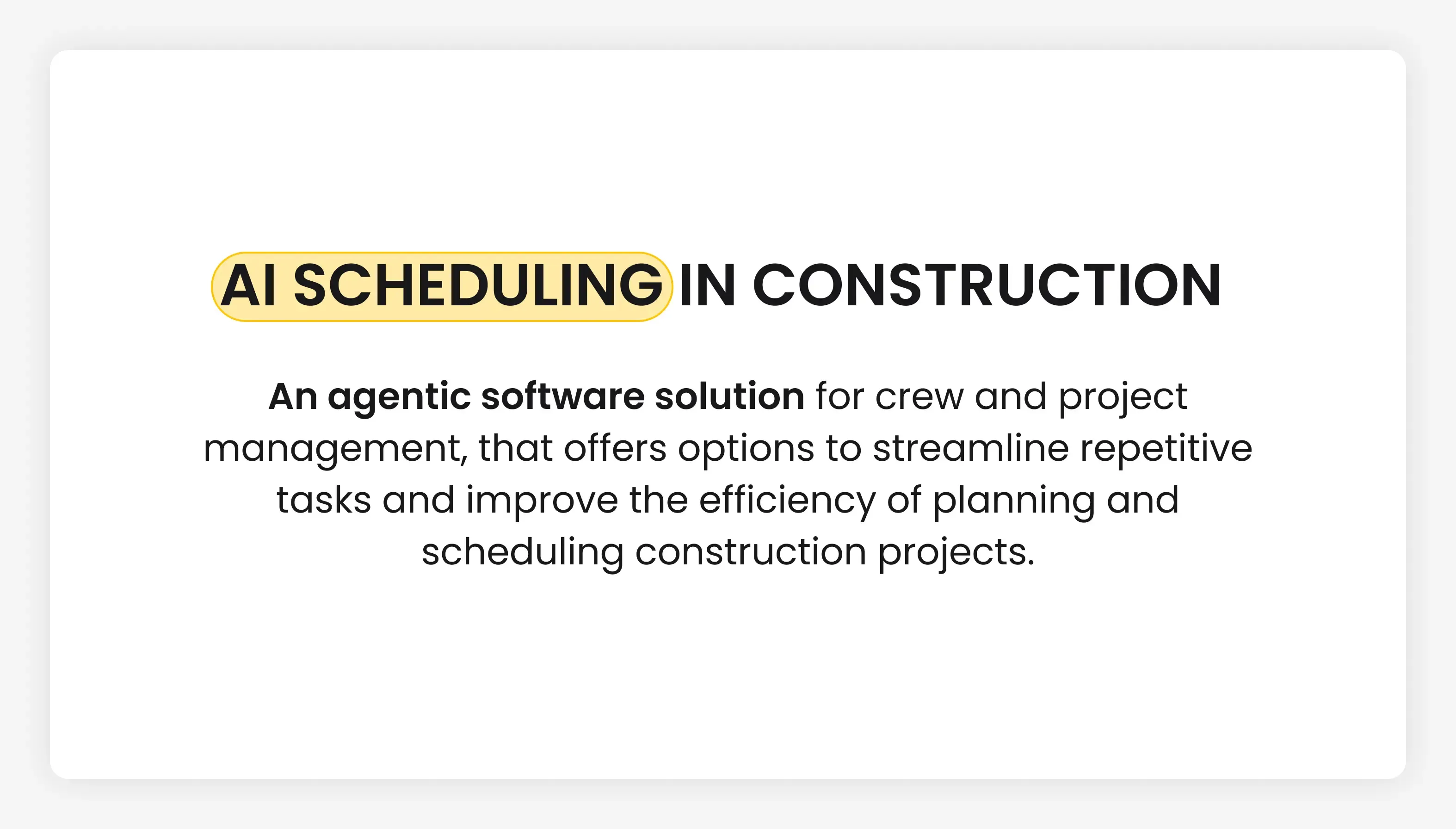 AI scheduling in construction explained