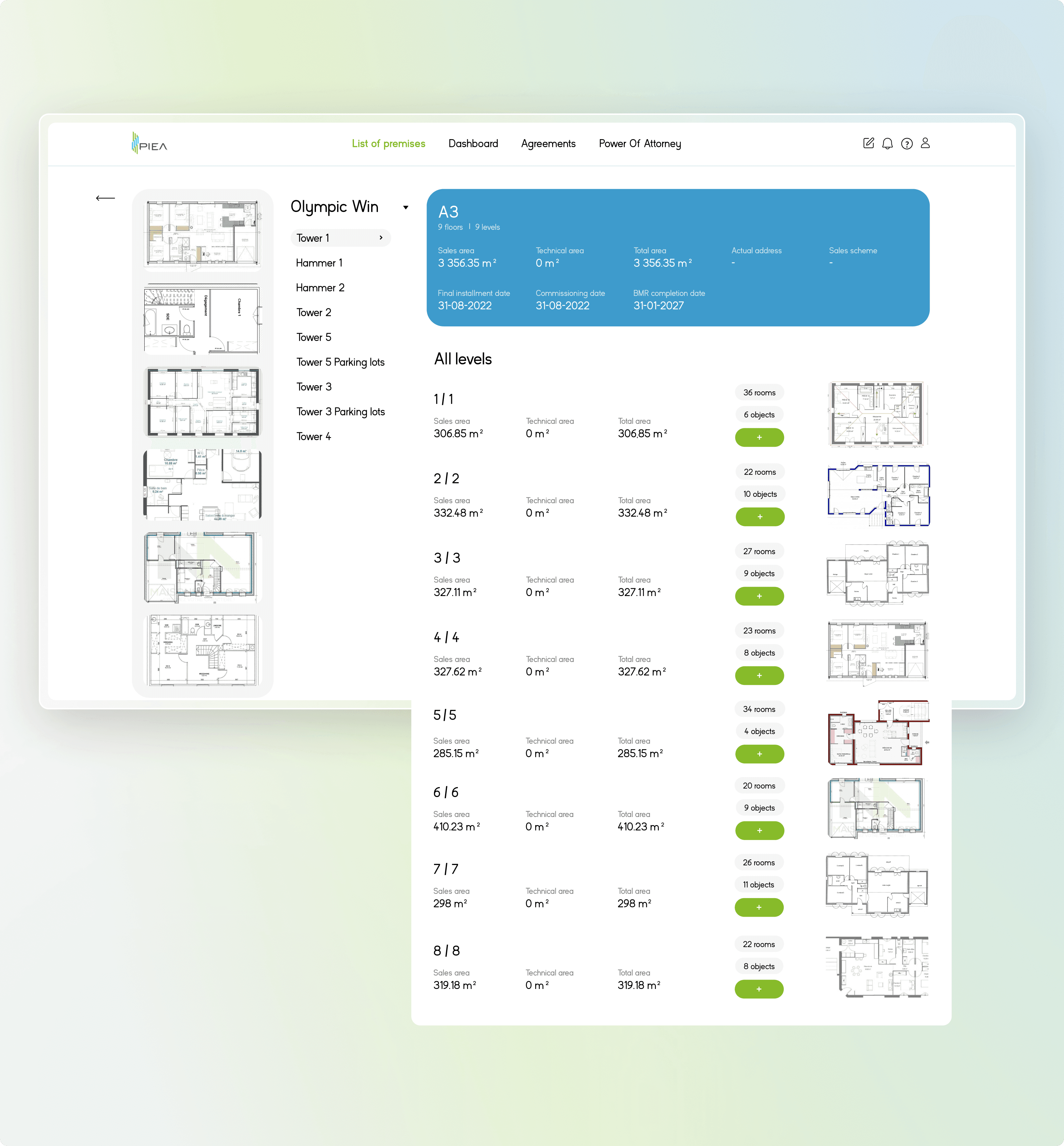 Premises List by Building and Level