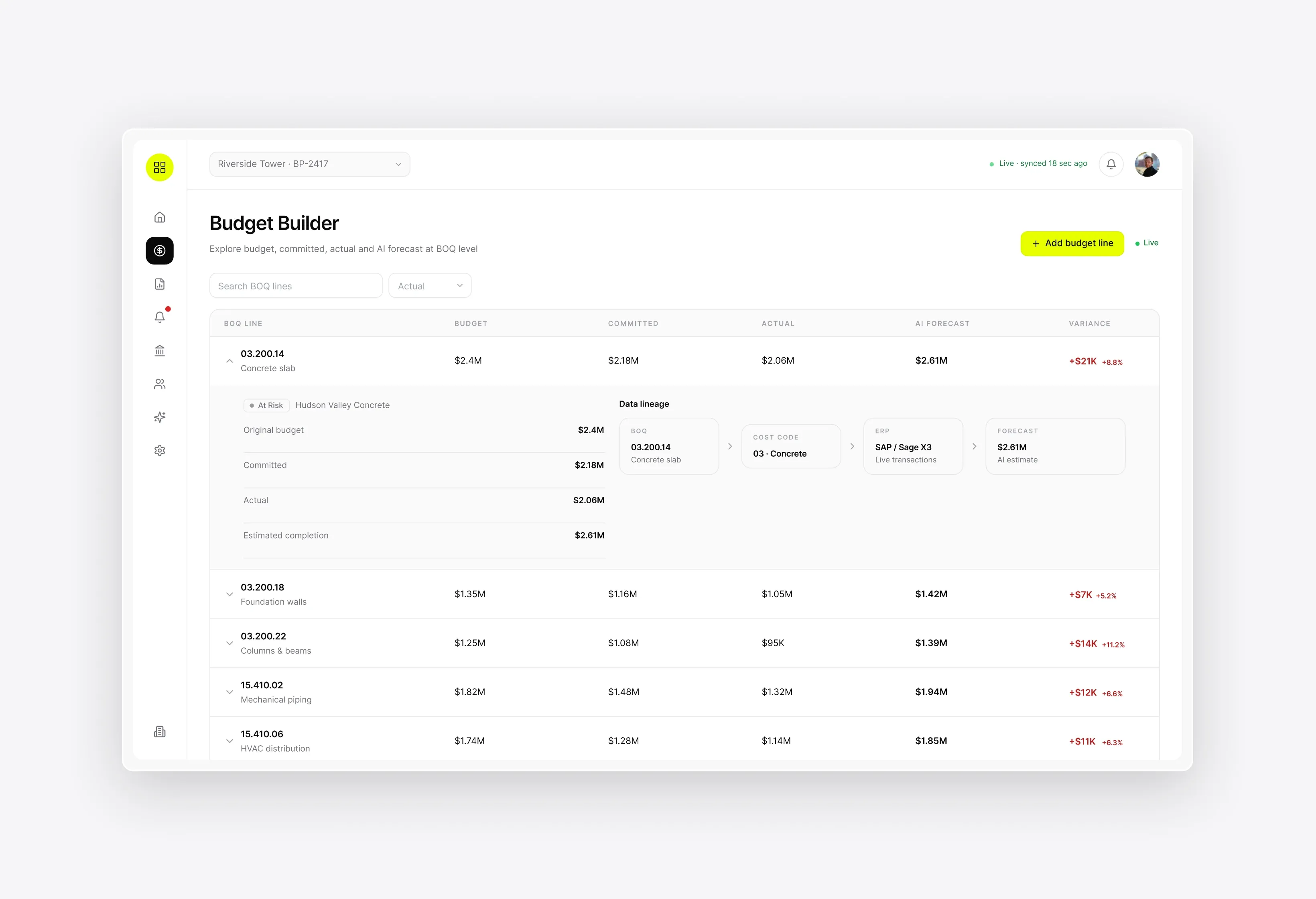 Live Budget Sync Engine
