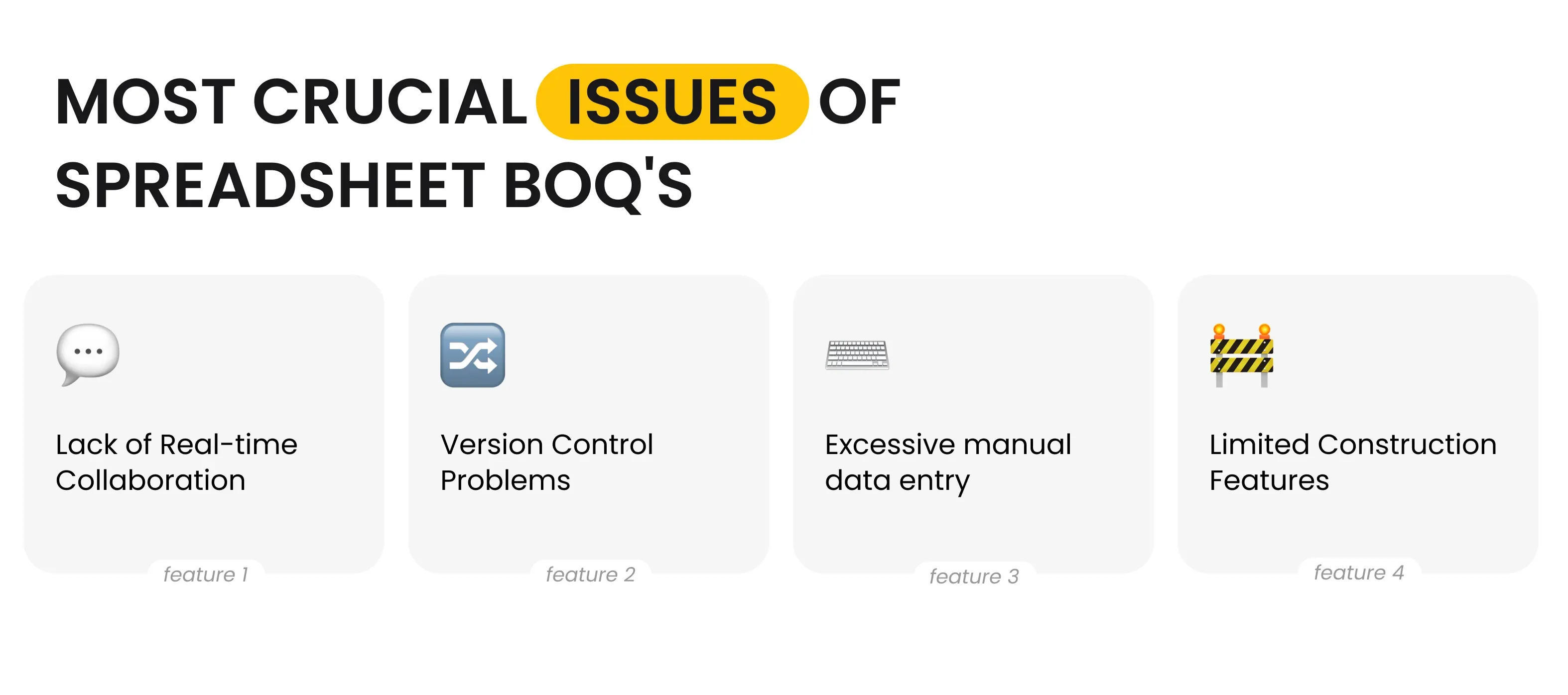 Most Crucial Issues of Spreadsheet BOQ