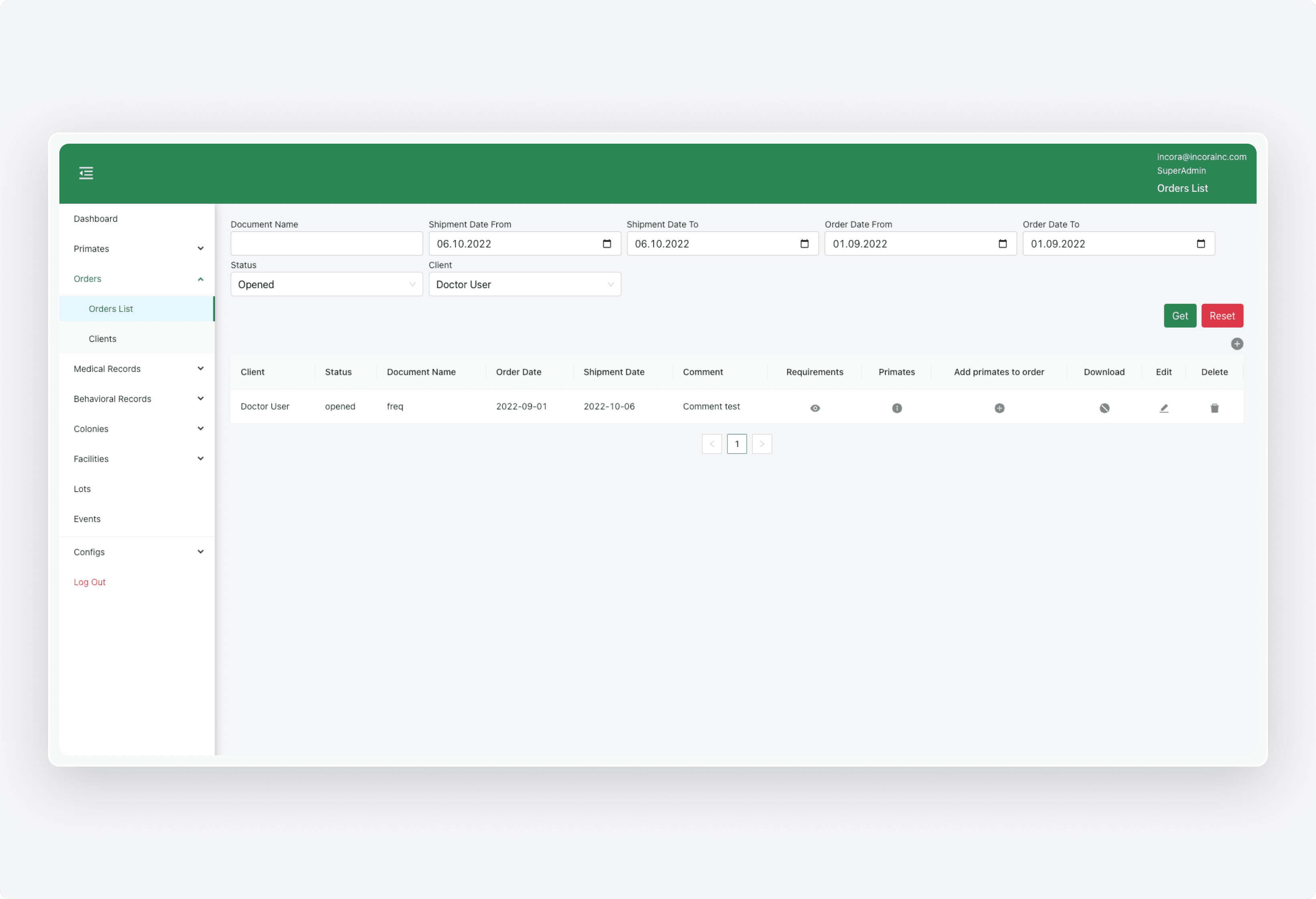 Order Monitoring